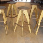 solid wood bar stools.